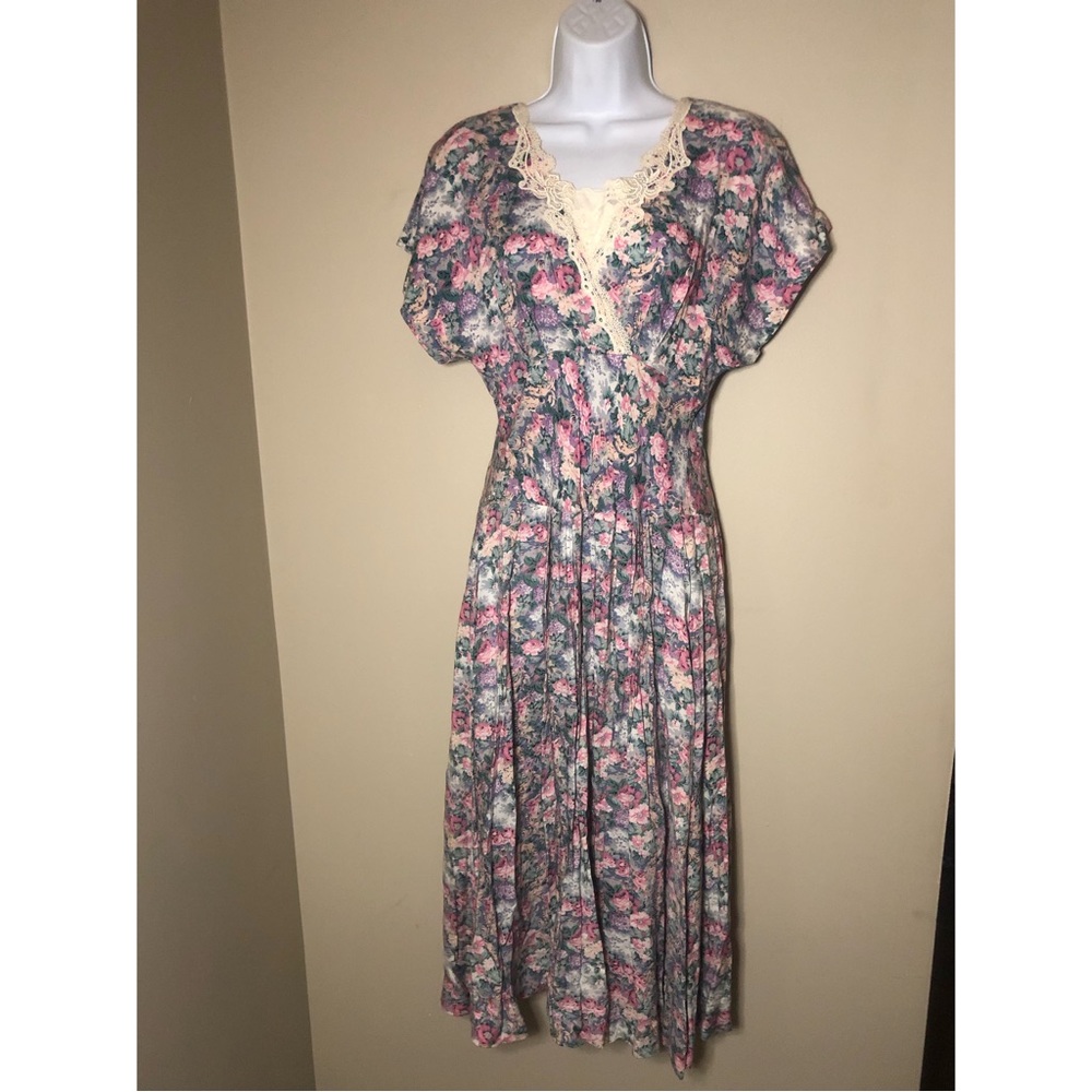 Vintage Fairy Cottagecore Floral Midi Dress